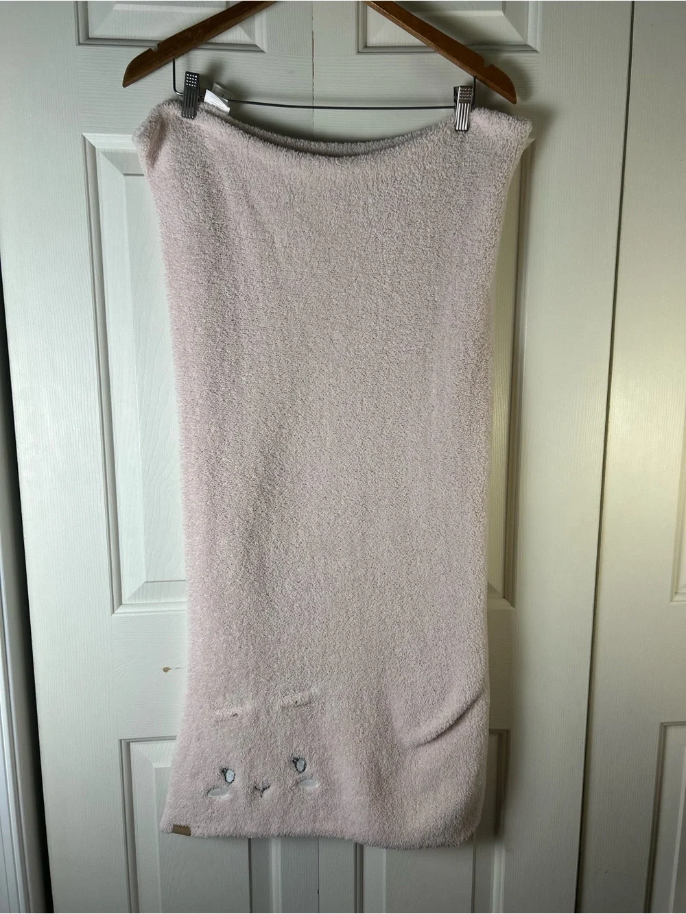 Bearpaw Pink Bunny Rabbit Face Baby Blanket Sweater Knit Soft Chenille Lovey